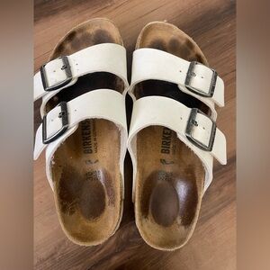 Birkenstock white Arizona Sandals
